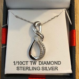 Sterling silver diamond necklace